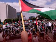 Pro-Palestinian in New York Criticize Airstrikes over Gaza
