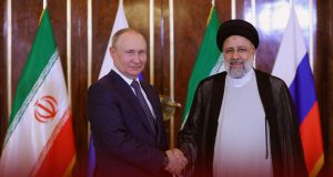Russian Leader Putin Meets with Turkish and Iranian Leaders